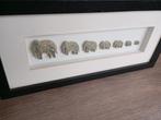 Mooi kadertje met olifant beeldjes afgewerkt met goud, Antiquités & Art, Art | Eaux-fortes & Gravures, Enlèvement ou Envoi