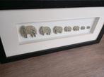 Mooi kadertje met olifant beeldjes afgewerkt met goud, Ophalen of Verzenden