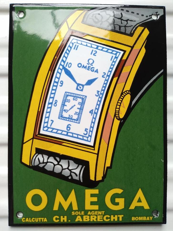 Emaille OMEGA Tank 1925., Collections, Marques & Objets publicitaires, Utilisé, Panneau publicitaire, Enlèvement ou Envoi