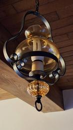 Luster met geel glas, Ophalen, Gebruikt, Glas