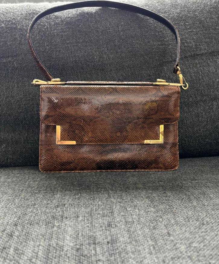 Handtas, Handtassen en Accessoires, Tassen | Damestassen, Zo goed als nieuw, Handtas, Bruin, Ophalen of Verzenden