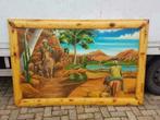 OPRUIMING! Mega groot XXL handgeschilderd western paneel🤠, Huis en Inrichting, Woonaccessoires | Schilderijen, Tekeningen en Foto's
