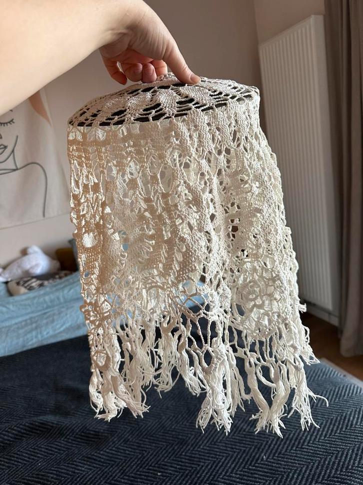 Macramé hanglamp lampenkap beige, Maison & Meubles, Lampes | Abat-jour, Utilisé, Beige, Enlèvement