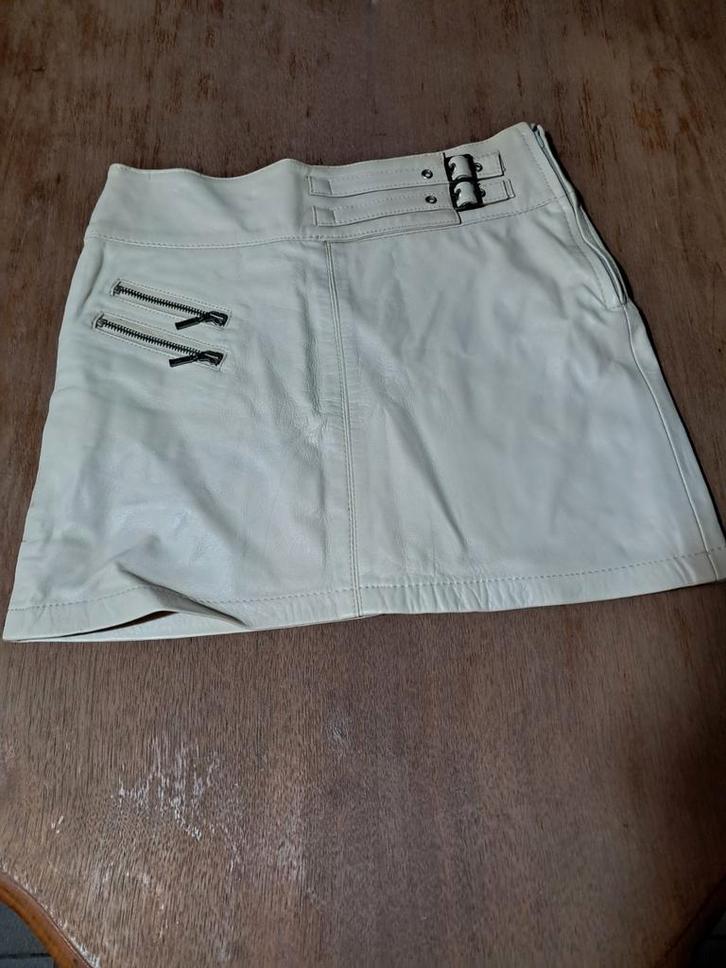 Jupe en Cuir, Kleding | Dames, Rokken, Zo goed als nieuw, Maat 36 (S), Beige, Ophalen