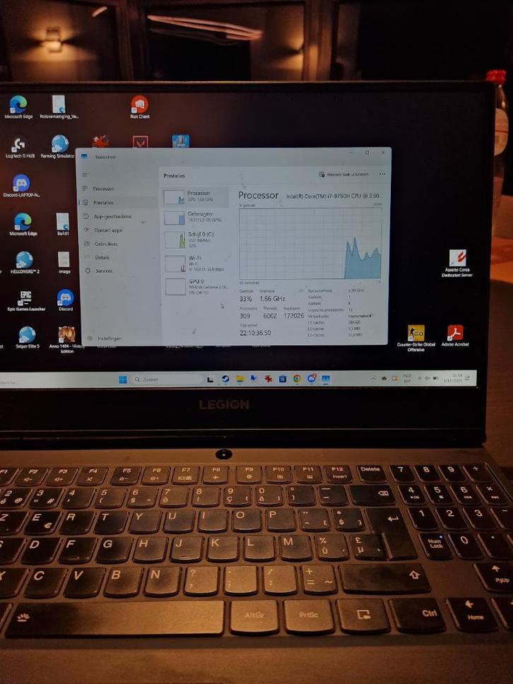 Lenovo Legion Y540-15IRH (1660ti), Computers en Software, Windows Laptops, Gebruikt, 15 inch, SSD, 3 tot 4 Ghz, 16 GB, Azerty