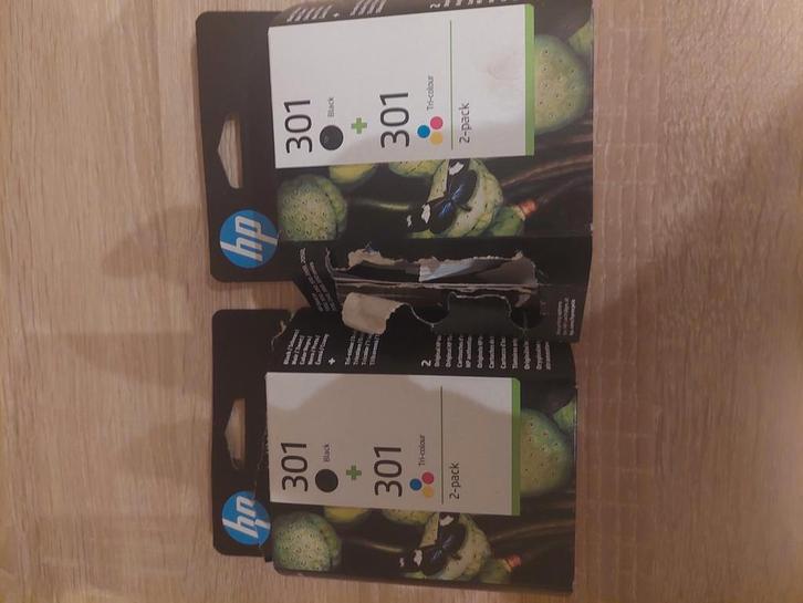 2 HP301 originele zwarte/drie-kleuren inktcartridges, 2-pack, Computers en Software, Printerbenodigdheden, Zo goed als nieuw, Cartridge