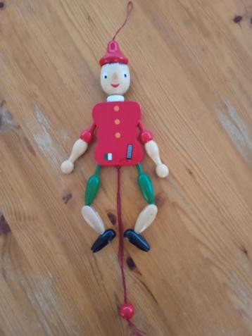 Vintage Beweegbare Houten Pinokkio Trekpop  beschikbaar voor biedingen