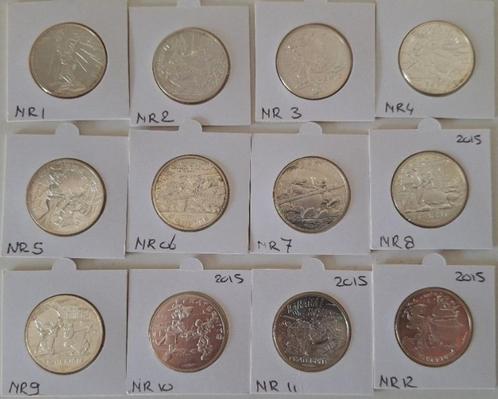 Frankrijk 2015 Collectie Asterix - 24 stuks zilveren € 10., Postzegels en Munten, Munten | Europa | Euromunten, Setje, Overige waardes