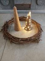 kerstboompje in jute en krans in hazelaar, Ophalen of Verzenden, Nieuw