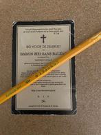 Bidprent BARON ZIZI SANS BALZAC echtgenoot Barones F.de la P, Enlèvement ou Envoi, Image pieuse