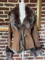 Mooi bruin jasje van suède en vos, Kleding | Dames, Jassen | Winter, Ophalen of Verzenden, Zo goed als nieuw