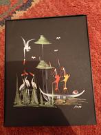 Antiek schilderij uit de jaren 50, midden vorige eeuw, MCM,, Antiek en Kunst, Ophalen