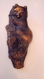 2 dieren bronzen wanddecoratie wasbeer of beer, Ophalen