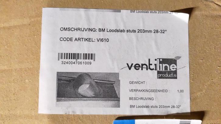 1 Loodslab stuts Ventiline VI610, Doe-het-zelf en Bouw, Ventilatie en Afzuiging, Nieuw, Afzuiger, Ophalen