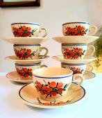 Tasses & soucoupes vintage 1940 Boch Frères La Louvière, Antiquités & Art, Enlèvement ou Envoi