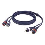 2 RCA male L/R to 2 RCA female L/R OFC 0,75cm, Ophalen of Verzenden, Nieuw