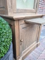 Eiken buffetkast/vitrinekast, Ophalen, Met deur(en), 200 cm of meer, Eikenhout