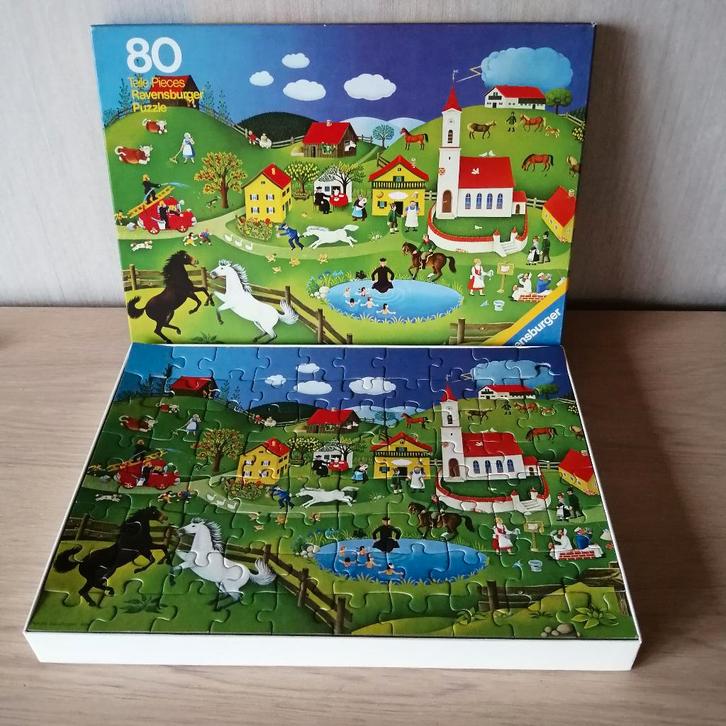 Vintage puzzel Ravensburger Otto Maier Verlag 1974, Collections, Collections Autre, Utilisé, Enlèvement ou Envoi