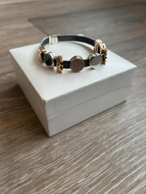 Oxidated Pandora Reflexions armband met bedels, Handtassen en Accessoires, Armbanden, Zo goed als nieuw, Zilver, Zilver, Ophalen of Verzenden