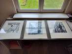 3 Henri West etsen ingekaderd, Antiek en Kunst, Ophalen of Verzenden