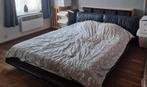 Lit futon cuir noir, Maison & Meubles, Chambre à coucher | Lits boxsprings, 160 cm, Deux personnes, Noir, Enlèvement