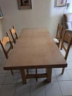 Houten tafel met of zonder 4 stoelen, 1 beschadigde stoel., Huis en Inrichting, Tafels | Eettafels, Ophalen, Gebruikt