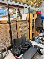 Set musculation rack + banc + poids + tapis, Sports & Fitness, Équipement de fitness, Enlèvement, Utilisé