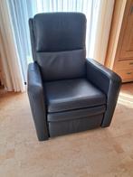 Fauteuil en cuir noir articulé, Huis en Inrichting, Fauteuils, Ophalen, Zo goed als nieuw, 50 tot 75 cm, Leer