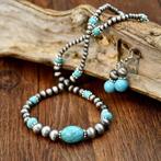Sieradenset met turquoise natuursteen, Verstelbaar, Nieuw, Steen of Mineraal, Verzenden