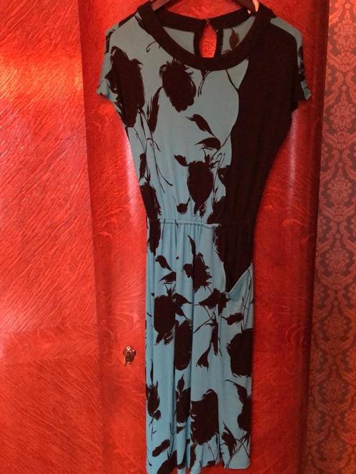 Vintage jaren 80 jurk turquoise-zwart Ams'elle Paris maat 1, Kleding | Dames, Jurken, Zo goed als nieuw, Maat 36 (S), Blauw, Knielengte