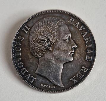 taler Ludwig II 1866 argent top qualité rare, Enlèvement ou Envoi, Argent