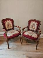 2x Louis XV stoeltjes - Gobelin bekleding, Antiek en Kunst, Ophalen
