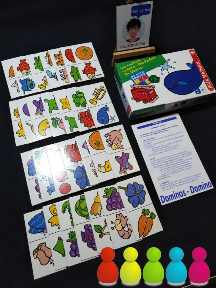 Domino of Colors - Spel om vroeg te leren - Nathan Games, Hobby en Vrije tijd, Gezelschapsspellen | Overige, Zo goed als nieuw