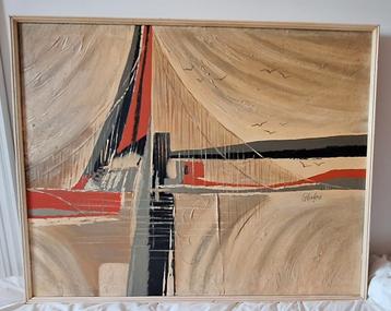 Gillingham imposant vintage schilderij 130 x 104 cm beschikbaar voor biedingen
