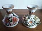 Antieke kandelaars met gouden randjes., Antiek en Kunst, Ophalen