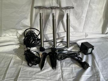 Massive Beaumont  tuinlamp met piket – inox –  3 stuks beschikbaar voor biedingen