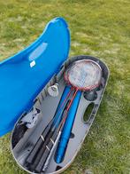 Badminton set met 4 rackets en pluimpjes, Sport en Fitness, Badminton, Ophalen, Zo goed als nieuw, Racket(s)