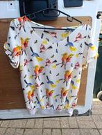 Tshirt dames wit met kleurrijke vogels M Amélie & Amélie, Maat 38/40 (M), Wit, Ophalen of Verzenden, Zo goed als nieuw