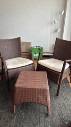 GRATIS twee rieten stoelen en tafeltje, Rotin, Chaise, Enlèvement, Utilisé