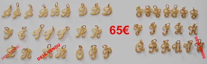 Pendentif lettre/initiale anglaise découpée, en or 18K, NEUF, Bijoux, Sacs & Beauté, Pendentifs, Neuf, Or, Or, Autres représentations