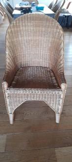 6 Rotan eetkamerstoelen, Huis en Inrichting, Stoelen, Ophalen, Gebruikt, Bruin, Landelijk klassiek