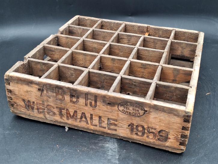 oude bierbak Abdij Westmalle 1959, Verzamelen, Biermerken, Gebruikt, Overige typen, Overige merken, Ophalen of Verzenden