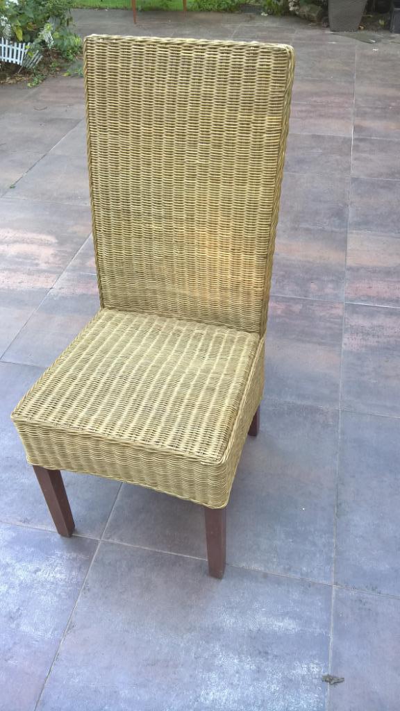8 Eetkamer stoelen in riet, Huis en Inrichting, Stoelen, Gebruikt, Vijf, Zes of meer stoelen, Hout, Riet of Rotan, Ophalen
