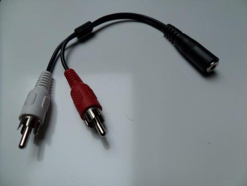 Jack vrouwelijk naar 2 Tulp Kabel. ( RCA-connectoren), Audio, Tv en Foto, Audiokabels en Televisiekabels, Nieuw, Overige kabels
