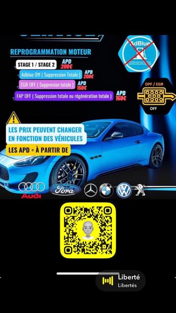Tuning suppression Fap egr stage 1, Enlèvement ou Envoi