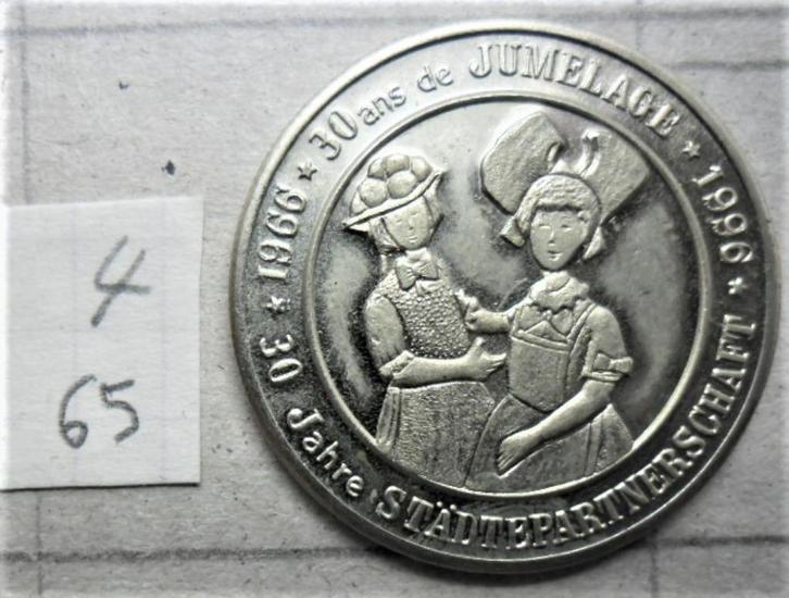 Jeton Alsace collectie 30,3 mm 30 jaar twinning, Postzegels en Munten, Penningen en Medailles, Overige materialen, Ophalen of Verzenden
