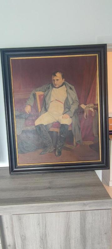 Olie verf schilderij op doek, Napoleon beschikbaar voor biedingen