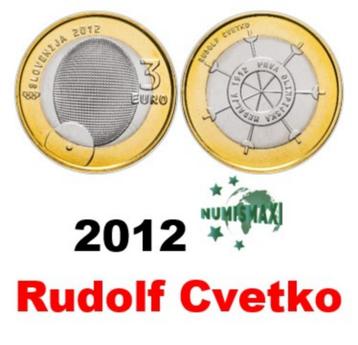 3 euros Slovénie 2012 Rudolf Cvetko, Enlèvement ou Envoi, Slovénie