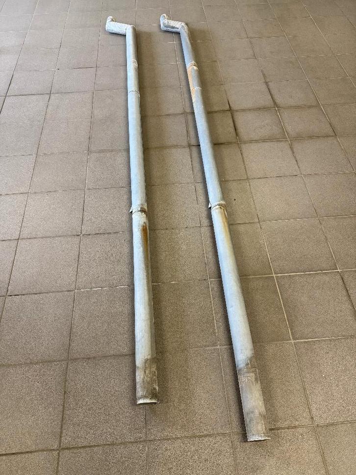 Regenpijp in zink, Bricolage & Construction, Tuyaux & Évacuations, Utilisé, Évacuation, Zinc, 2 à 4 mètres, 80 mm ou plus, Enlèvement