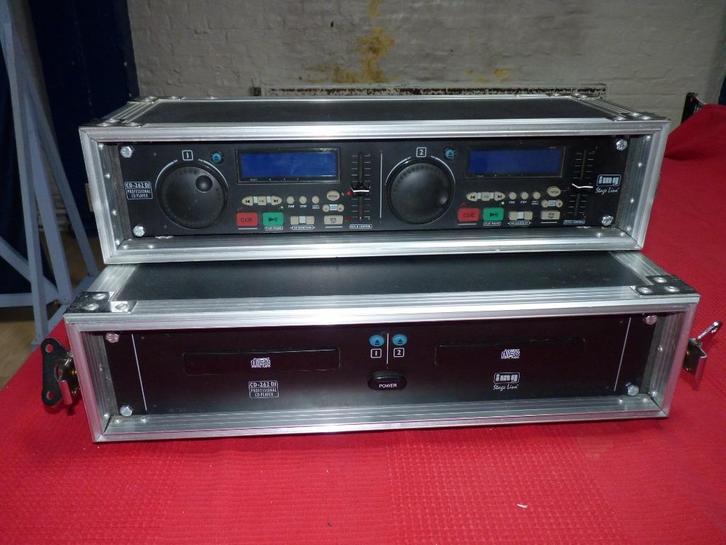 IMG STAGE LINE CD-262DJ - CD-DRAAITAFELS - MET FLIGHT CASE, Muziek en Instrumenten, Dj-sets en Draaitafels, Gebruikt, Dj-set, Overige merken